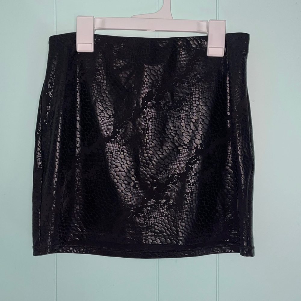 Express Black Snake Pattern Mini Skirt